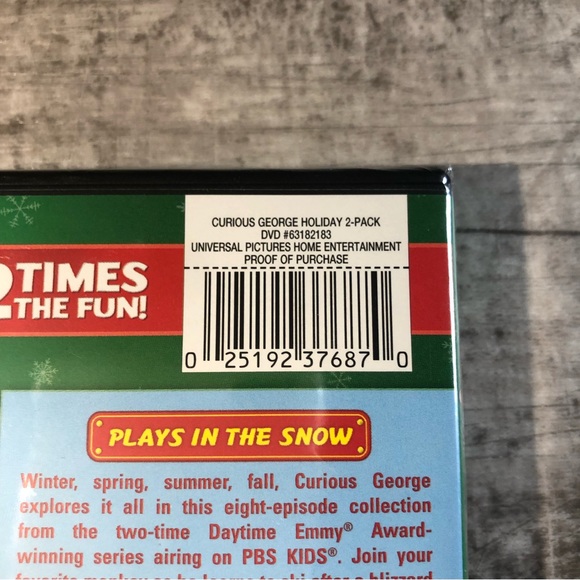 PBS Kids Curious George Holiday 2-Pack New DVD Very Monkey Christmas & Play Snow - Picture 8 of 16